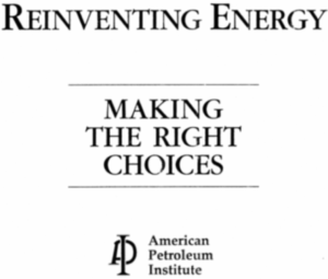 American Petroleum Institute, Reinventing Energy, Climate Change